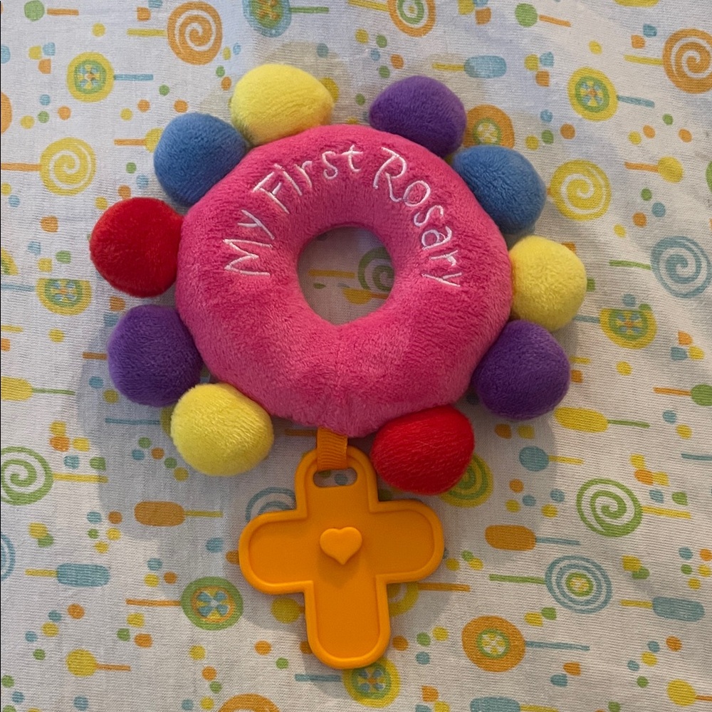 Sacred Heart Toys My First Rosary Plush Baby Rattle